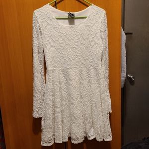 White lace dress with bell sleeves size large